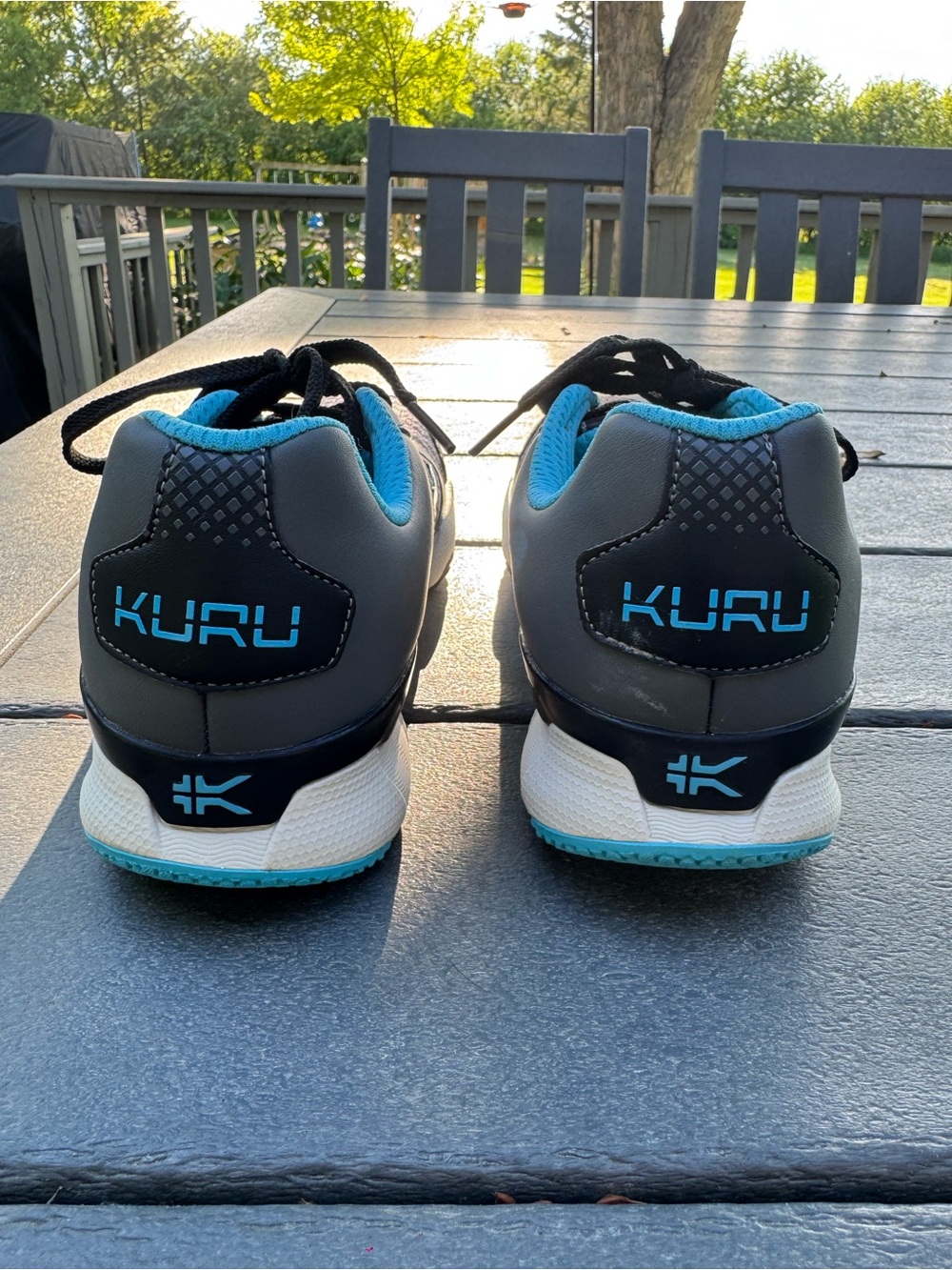 KURU Quantum Sneakers in Urban Concrete, White & Topaz Blue - Picture 6 of 9
